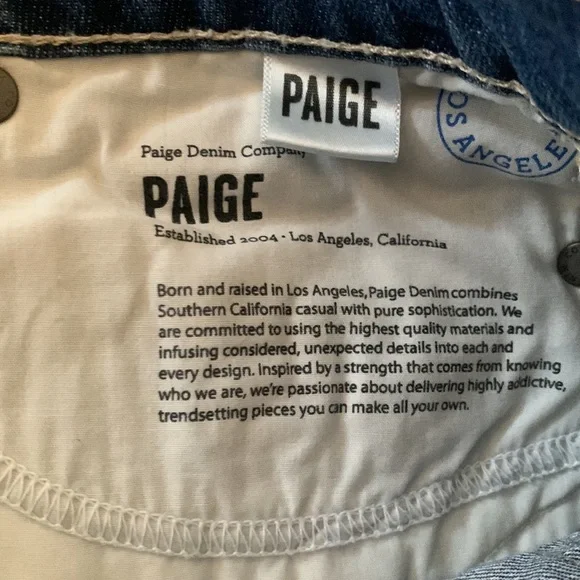 Paige destructed light colored jean shorts - Picture 5 of 10